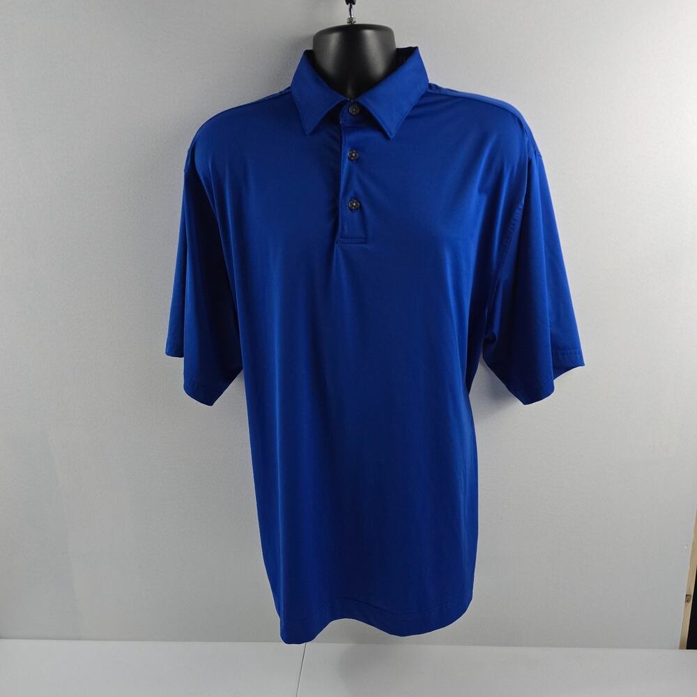 Footjoy golf polo shirt XL blue mens shorts‎ sleeve 5803